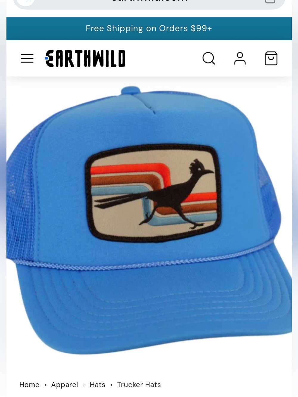 OTTO Kids Bright Blue Roadrunner Patch Trucker Hat